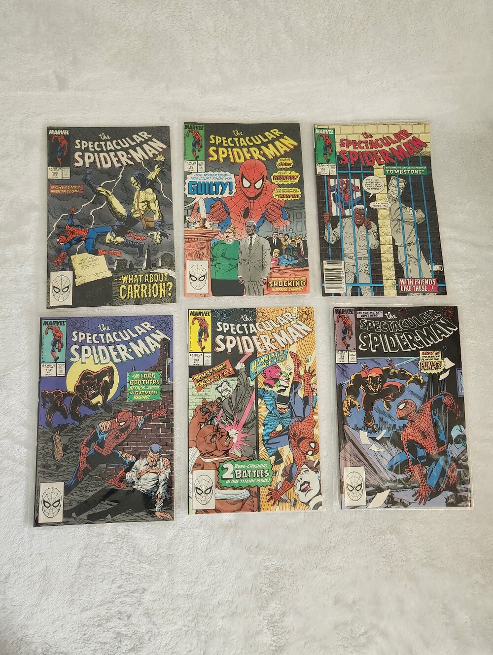 Spectacular Spider-Man #149-154 Marvel Comics Lot Complete 6 Issue Run